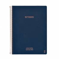KOZO notesbog A4 Premium kvadreret navy blå
