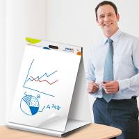 Stick'n selvklæbende flipoverblok 50,8x58,4cm med 20 ark hvid