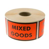 Etiketter med tekst "Mixed Goods" 120x70mm, 1000 stk