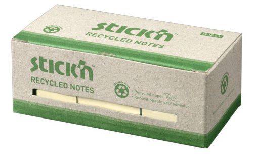 Stick'n notesblok Recycled 38x51mm pastelgul