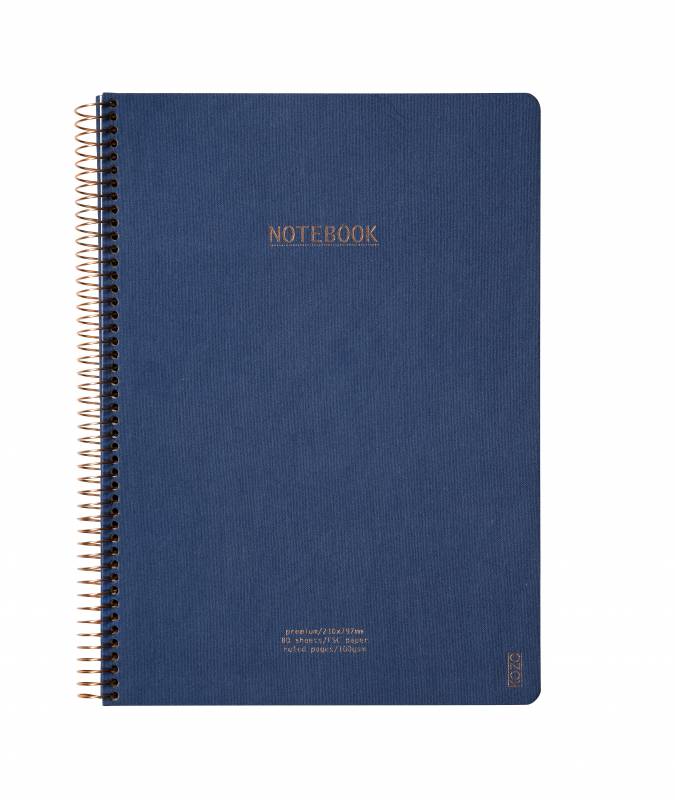 KOZO notesbog med linier A4 Premium bl&aring;
