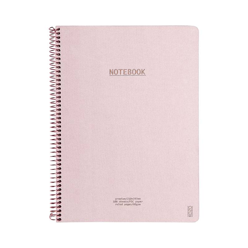KOZO Notesbog A4 Premium Dusty Pink
