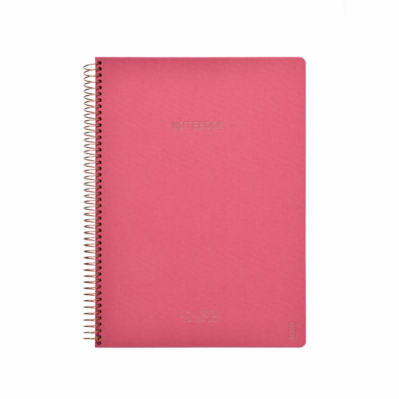 KOZO notesbog med linier A4 Premium rosa