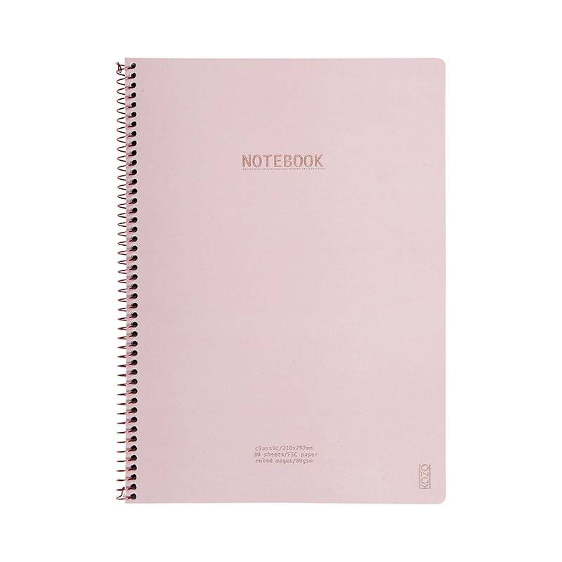 KOZO Notesbog A4 Classic Dusty Pink