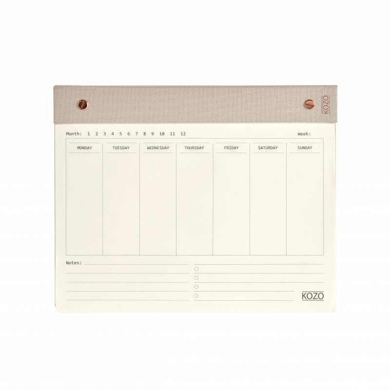 KOZO ugeplanner til skrivebordet 25x20cm sand