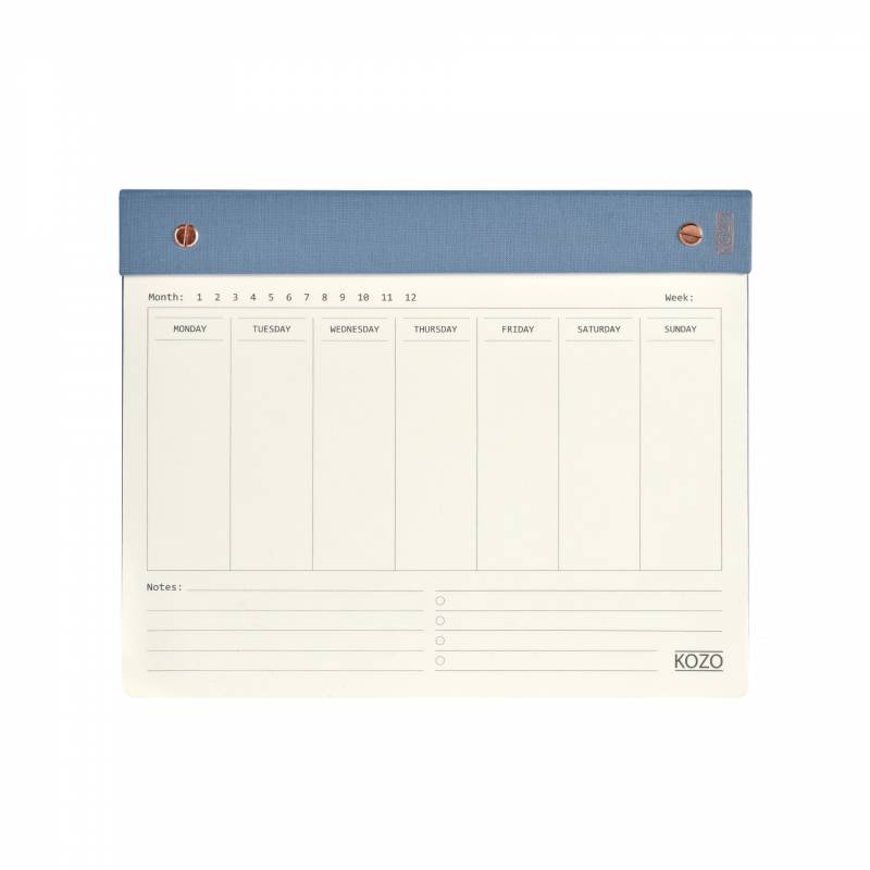 KOZO ugeplanner til skrivebordet 25x20cm bl&aring;