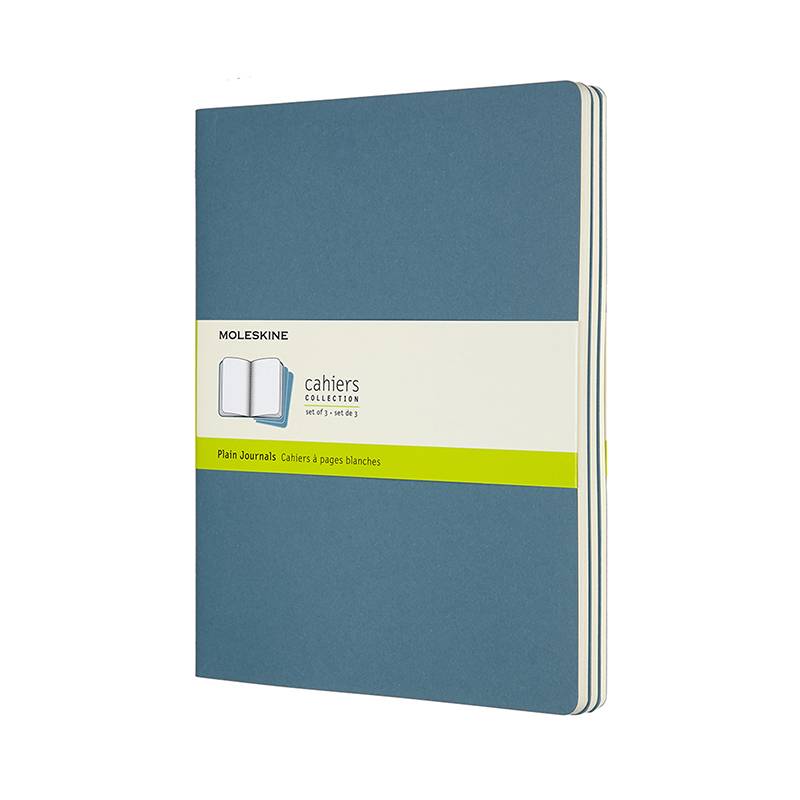 Moleskine notesbog Cahier Journal ulinieret XL 19x25cm blå