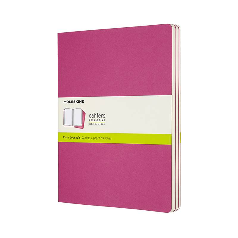 Moleskine notesbog Cahier Journal ulinieret XL 19x25cm  pink