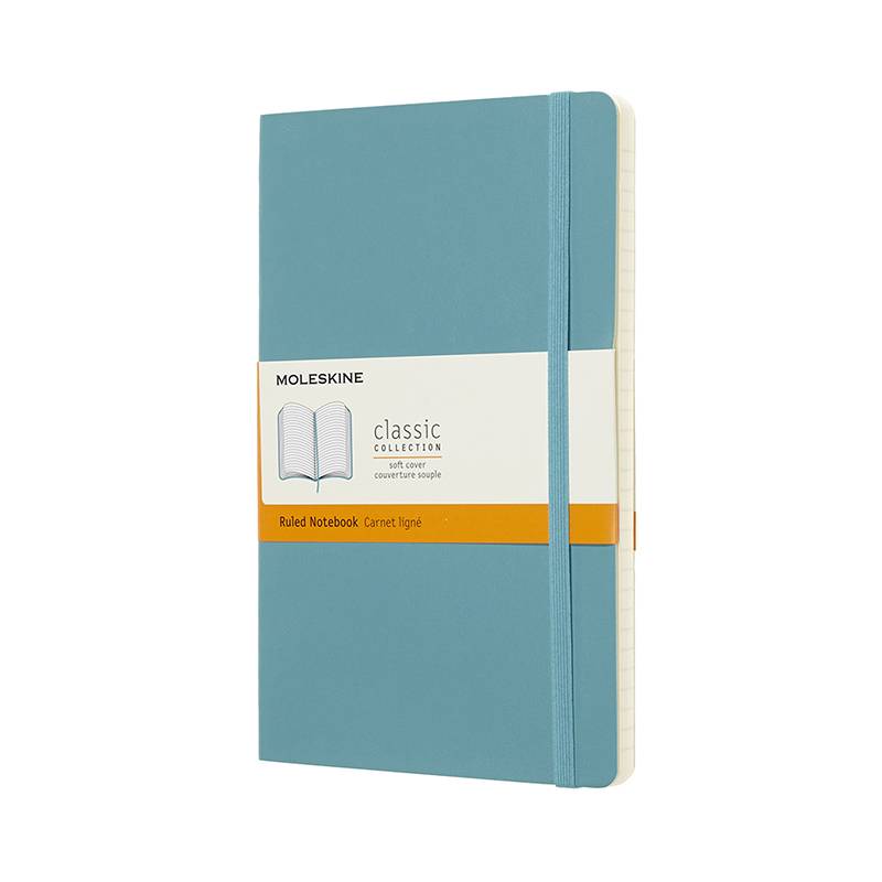 Moleskine notesbog Classic soft linieret Large 13x21cm lys blå