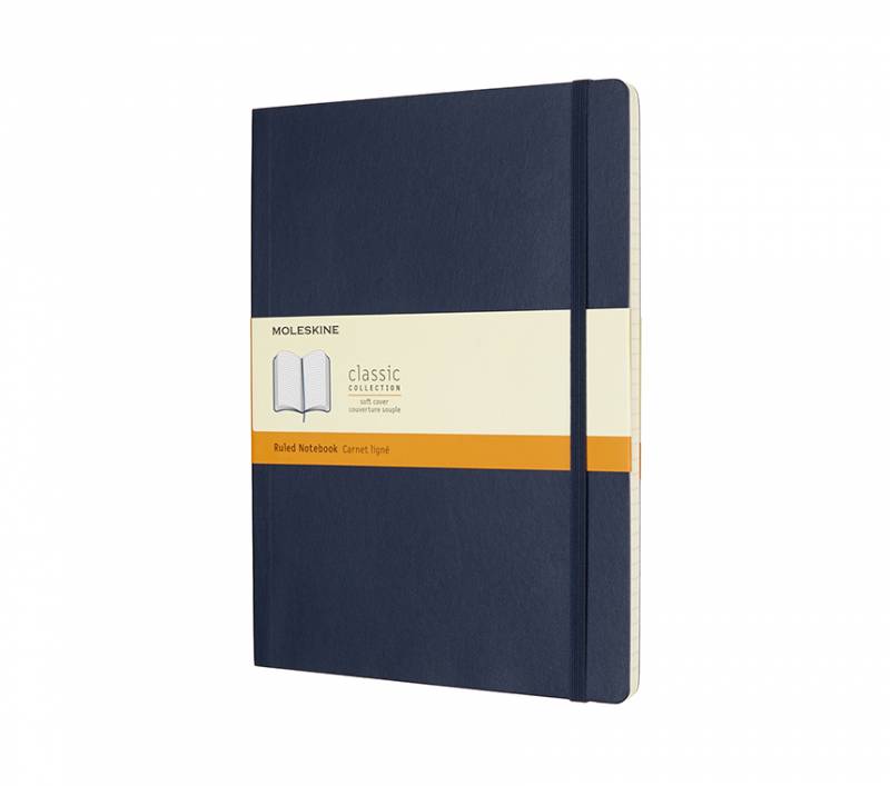 Moleskine notesbog Classic soft linieret XL 19x25cm blå
