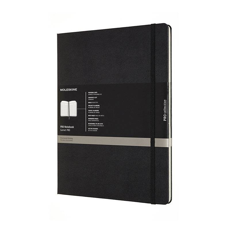 Moleskine notesbog Pro hard linieret XXL 21,6x28cm sort