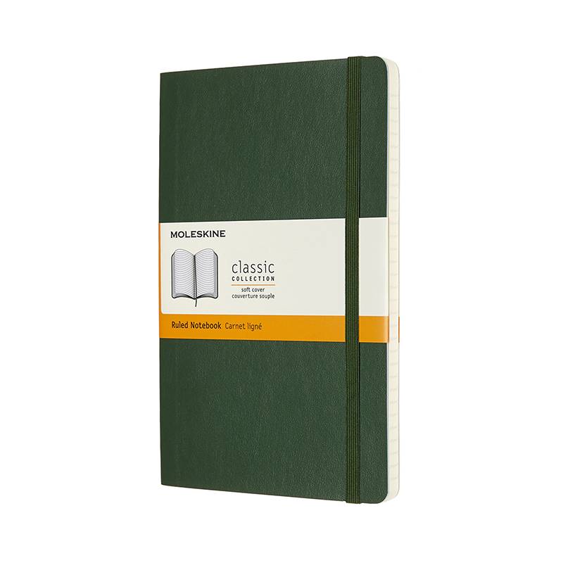 Moleskine notesbog Classic soft linieret Large 13x21cm grøn