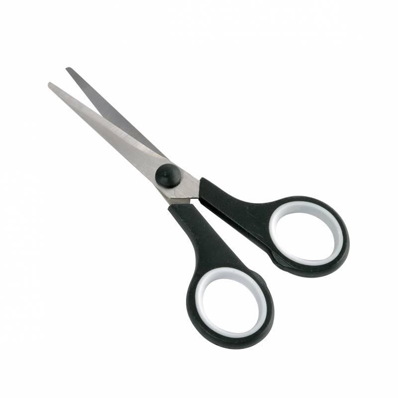 Office saks 125mm med soft gummi greb sort