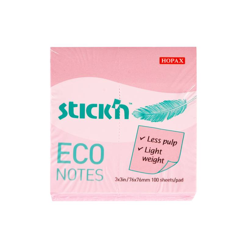 Stick'n notes selvklæbende ECO 76x76mm rosa