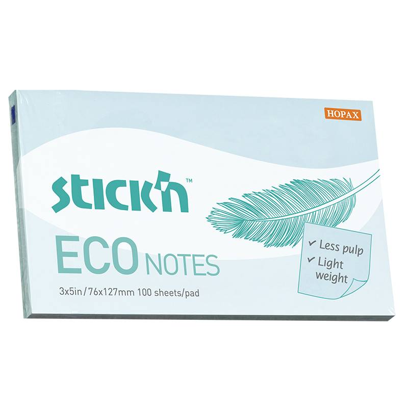 Stick'n notes selvklæbende ECO 76x127mm blå