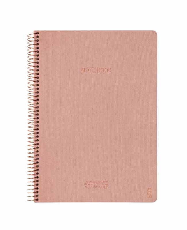KOZO notesbog med linier A4 Premium lyser&oslash;d