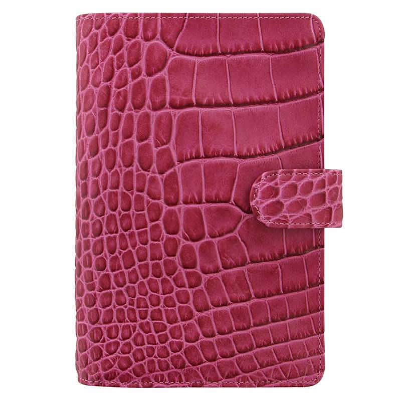 Filofax Classic Croc Compact Personal læder kalenderomslag fuchsia