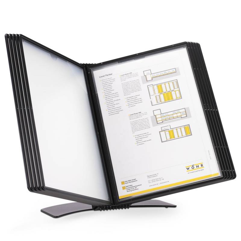 Easymount Borddisplay A4 med 10 Lommer Sort