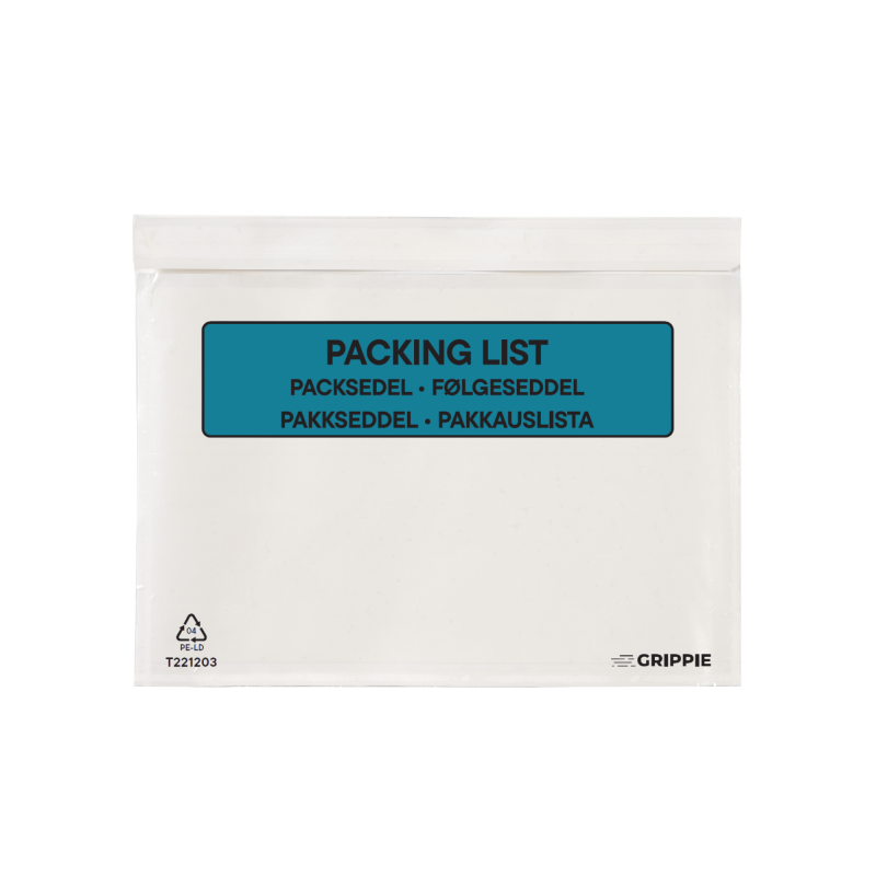 F&oslash;lgeseddellomme C5 Med Tryk 1000st DK/EN F&Oslash;LGESEDDEL - PACKING LIST