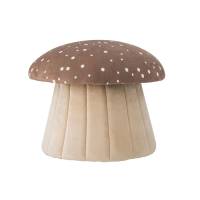 Bloomingville MINI Lue Puf &Oslash;37cm i polyester brun med hvide prikker
