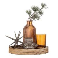 Bloomingville Sanga Bakke med fyrfadsstage Glas brun