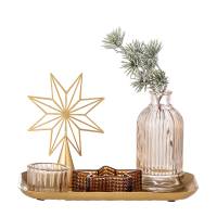 Bloomingville Sanga Bakke med fyrfadsstage Glas guld