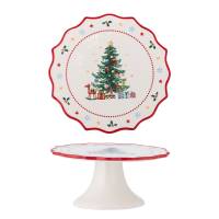 Bloomingville Naive Kagefad &Oslash;21cm med julemotiv i r&oslash;d keramik