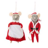Bloomingville Peo Ornament julemus i r&oslash;d Uld, 2 stk