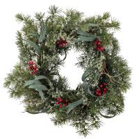Bloomingville Pine Krans med pynt Kunstige Blomster &Oslash;60cm gr&oslash;n