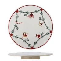 Bloomingville Yule Fad &Oslash;35cm p&aring; drejefod i stent&oslash;j julemotiv