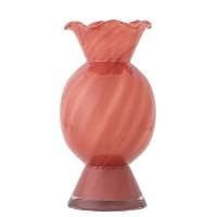 Bloomingville Rajan Vase i glas H29cm bl&oslash;d rosa tone 