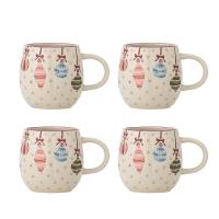 Bloomingville Ornamentia Krus Stent&oslash;j R&oslash;d med ornamentmotiver