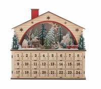 Bloomingville Melvin advent-kalender med lys i krydsfiner lyse nuancer