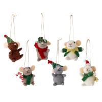 Bloomingville Peo Ornament mus i gr&oslash;n uld