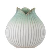Creative Collection Skylar Vase 19,5cm Stent&oslash;j med en bl&oslash;dt riflet overflade gr&oslash;n