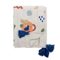 Bloomingville MINI Sylvie Plaid med motiver i Genanvendt Bomuld