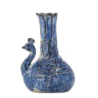 Creative Collection Kali Vase Stent&oslash;j dyb bl&aring; tone med brune og hvide nuancer