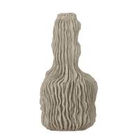 Briar Lysestage Polyresin H24cm r&aring; og b&oslash;lget overflade gr&aring;