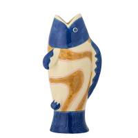 Bloomingville Irving Vase Stent&oslash;j 22cm en fisk i smukke bl&aring; og gyldne nuancer