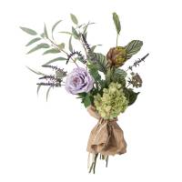 Bloomingville Whisper Buket Kunstige Blomster lilla og gr&oslash;nne nuancer