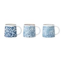 Bloomingville Molly Krus Stent&oslash;j blomstermotiv bl&aring;, 3 stk