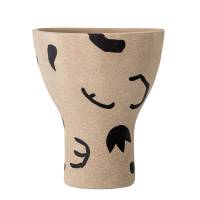 Bloomingville Nans Deko Vase Terrakotta beige med tegn