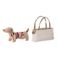 Bloomingville MINI Hilena Hundebamse med Vendbar Taske i Polyester og Bomuld &ndash; Multifarvet, 2 Dele