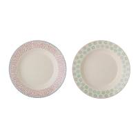 Bloomingville Patrizia Tallerken &Oslash;25cm Dyb Stent&oslash;j dekorativt design, 2 stk