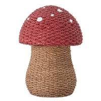 Bloomingville MINI Corintha kurv med l&aring;g i r&oslash;d s&oslash;gr&aelig;s