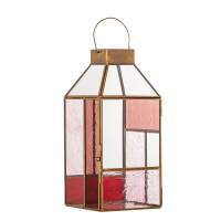 Bloomingville Drew lanterne 34x13x13cm i rosa glas