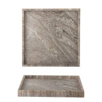 Bloomingville Majsa opbevaringsfad 35x35cm i brun marmor