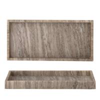 Bloomingville Majsa opbevaringsfad L38xH3xB18cm i brun marmor