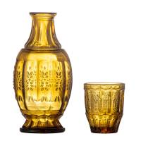 Creative Colelction Theon Karaffel & Glas i Glas gul varm tone
