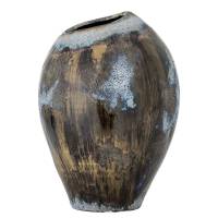 Bloomingville Senja Vase Stent&oslash;j 31,5cm abstrakt, lodret m&oslash;nster i bl&aring; og beige nuancer